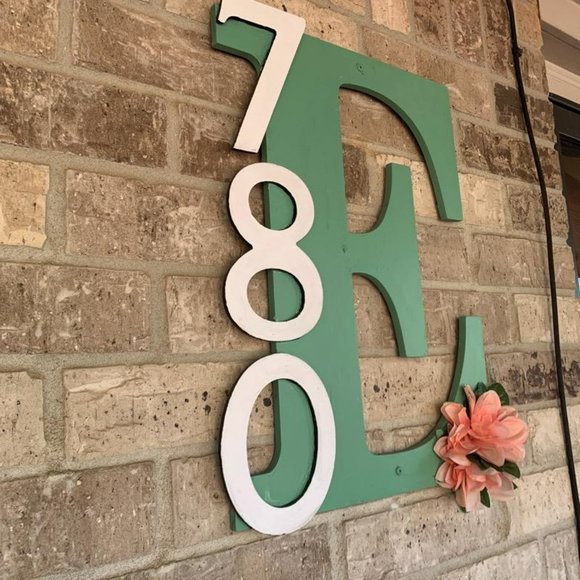 Handmade Personalized House Number Sign - Picture 3 of 5